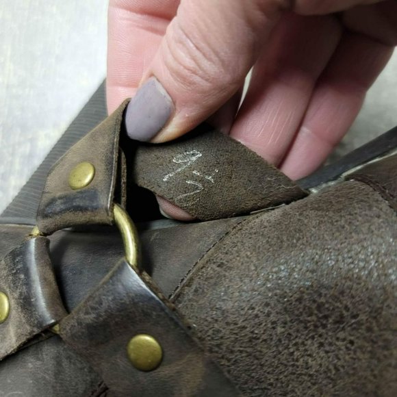 STETSON Fur Lined Leather Harness Tall Chunky High Heel Boots - Picture 3 of 10